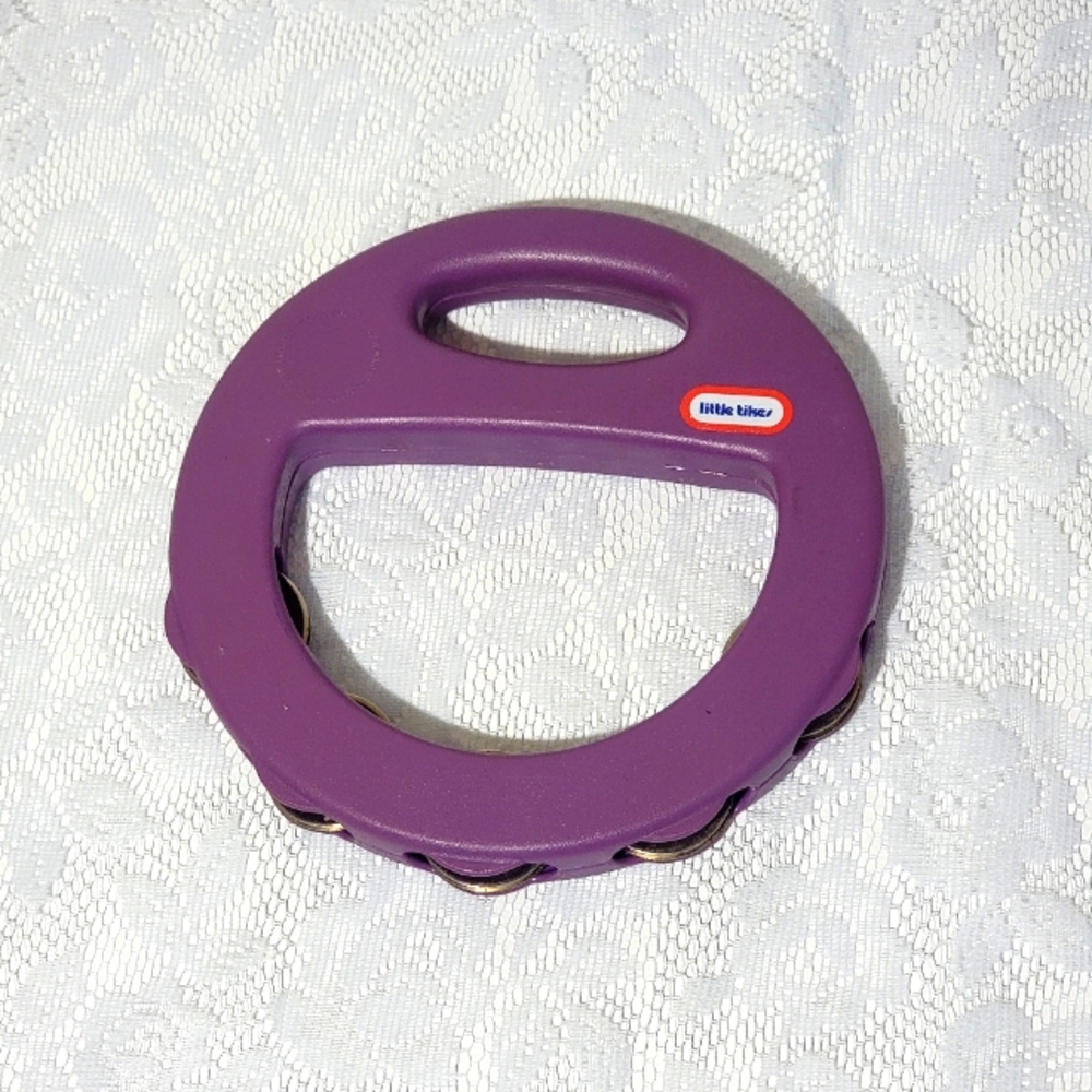 Vintage 1990s Little Tikes Purple Tambourine Musical Toy Jingle Instrument Retro